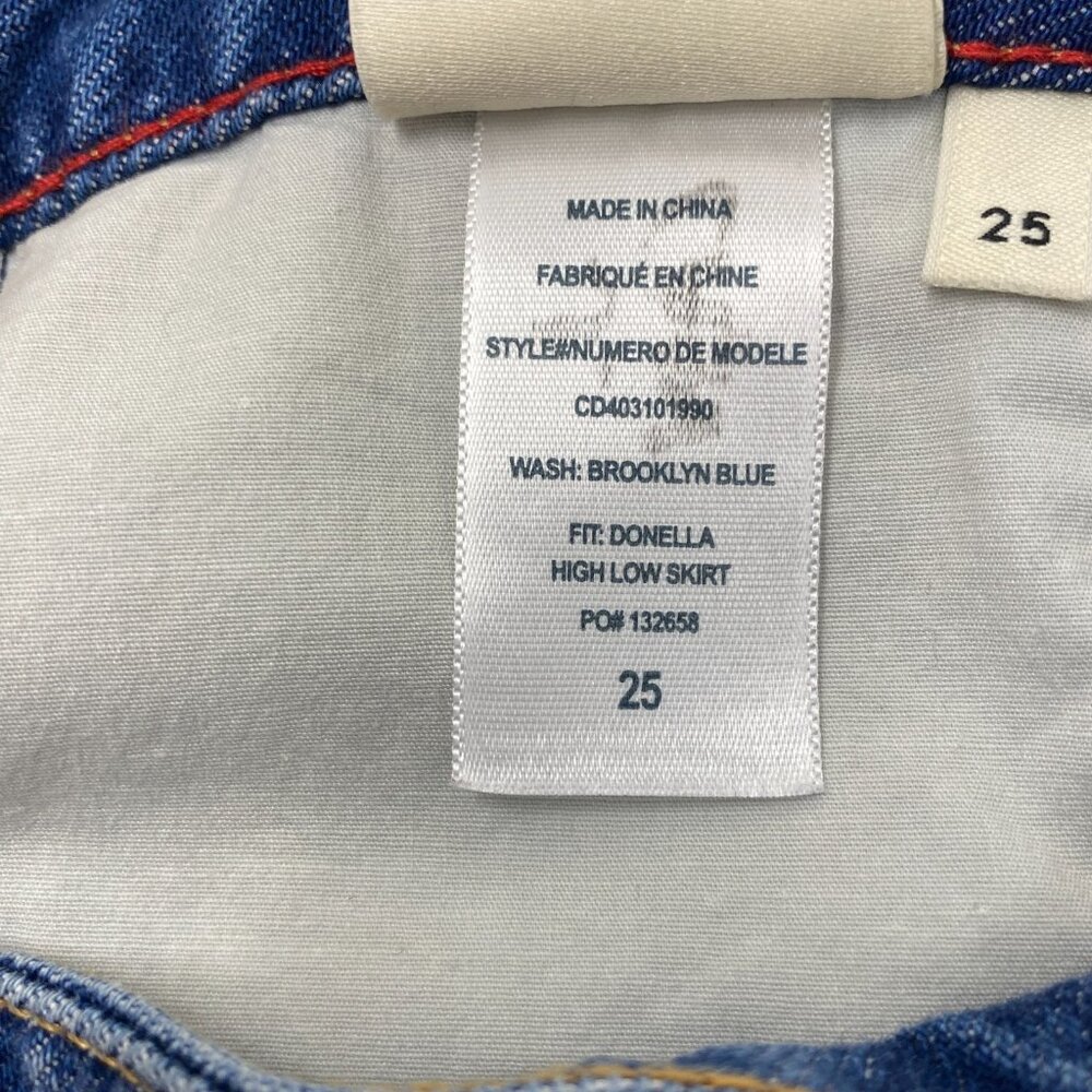 Alice + Olivia Donella High Low Blue Denim Skirt 25 - Picture 14 of 14